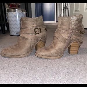 brown suede booties